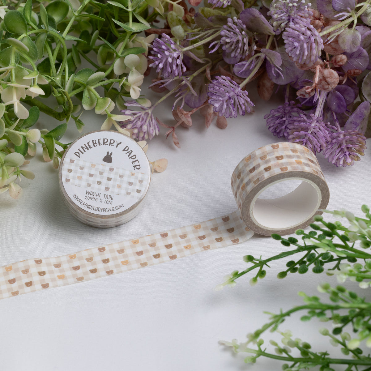 Bear Gingham Washi Tape | 20mm x 10m | W030