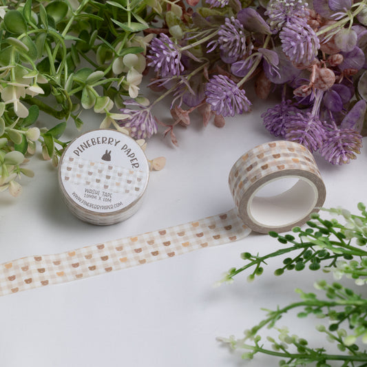 Bear Gingham Washi Tape | 20mm x 10m | W030