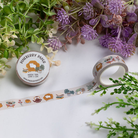 Cozy Cat Home Washi Tape | 15mm x 10m | W012