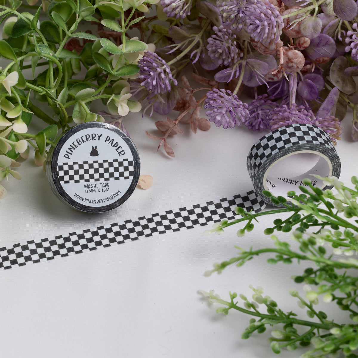 Black & White Checkered Washi Tape | 15mm x 10m | W066