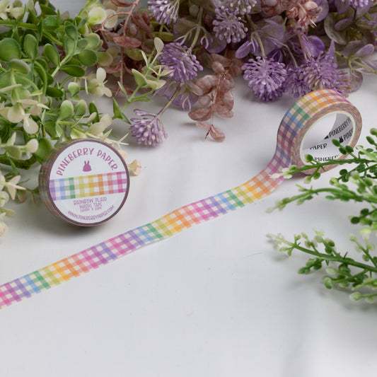 Rainbow Gingham Washi Tape | 15mm x 10m | W058