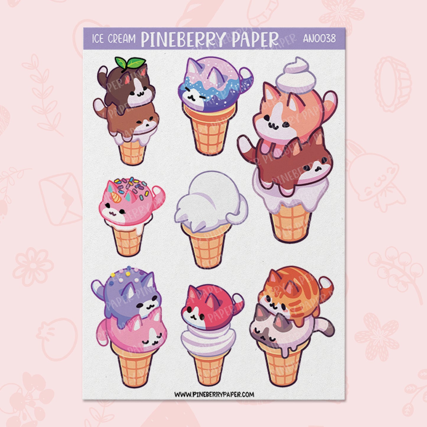 Ice Cream Cat Set | AN0038 & AN0039