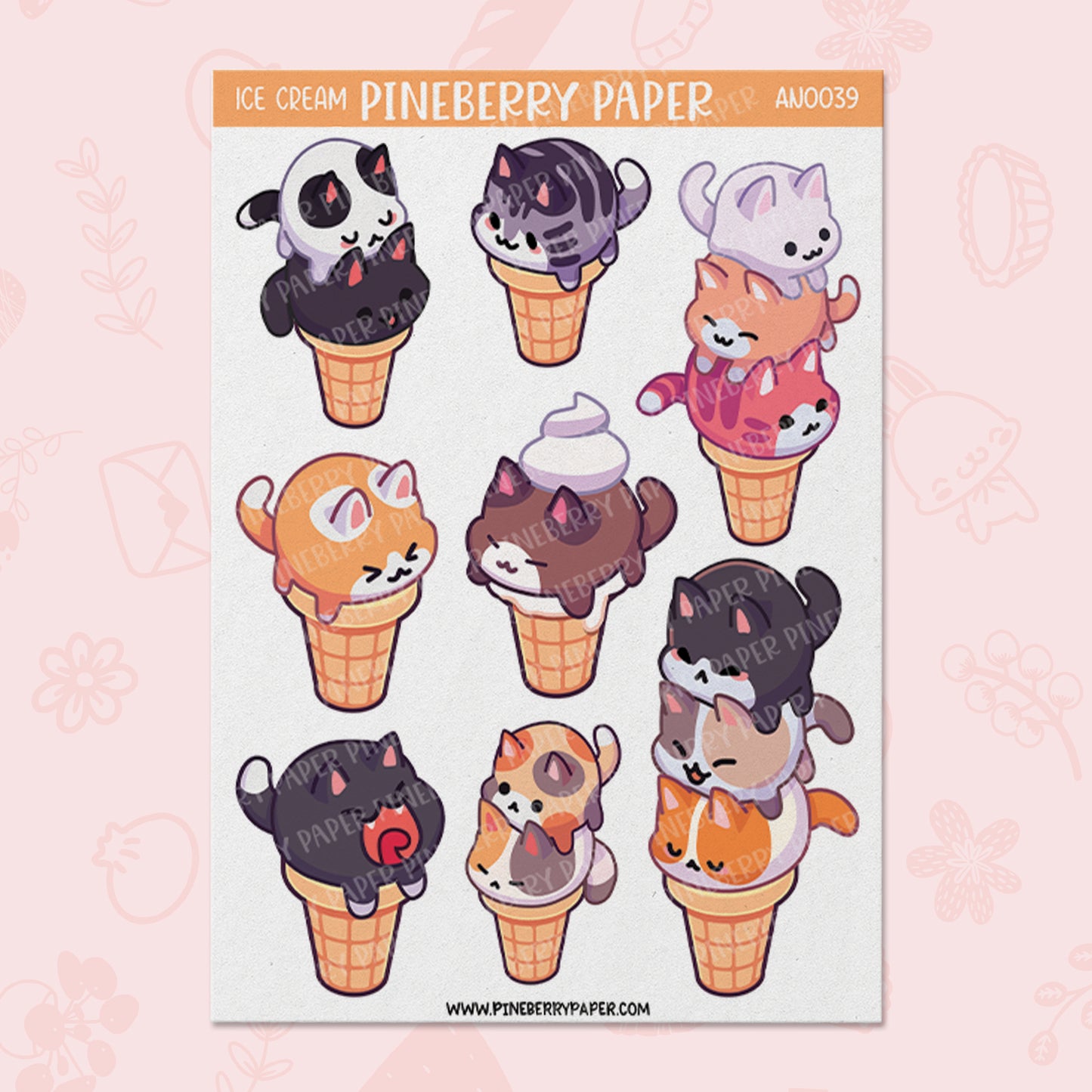 Ice Cream Cat Set | AN0038 & AN0039