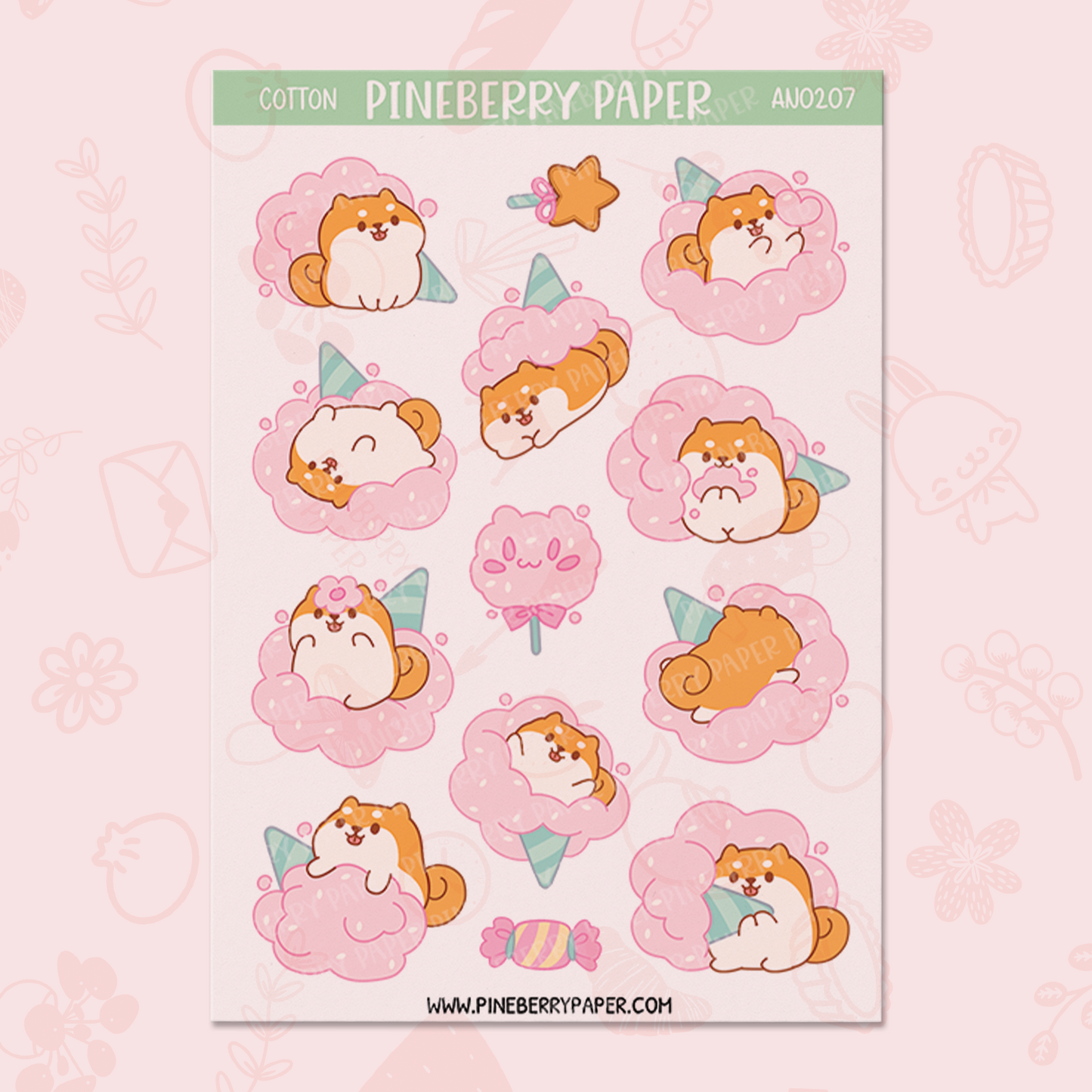 Cotton Candy Dog & Cat Set | AN0207 & AN0218 | Transparent Matte