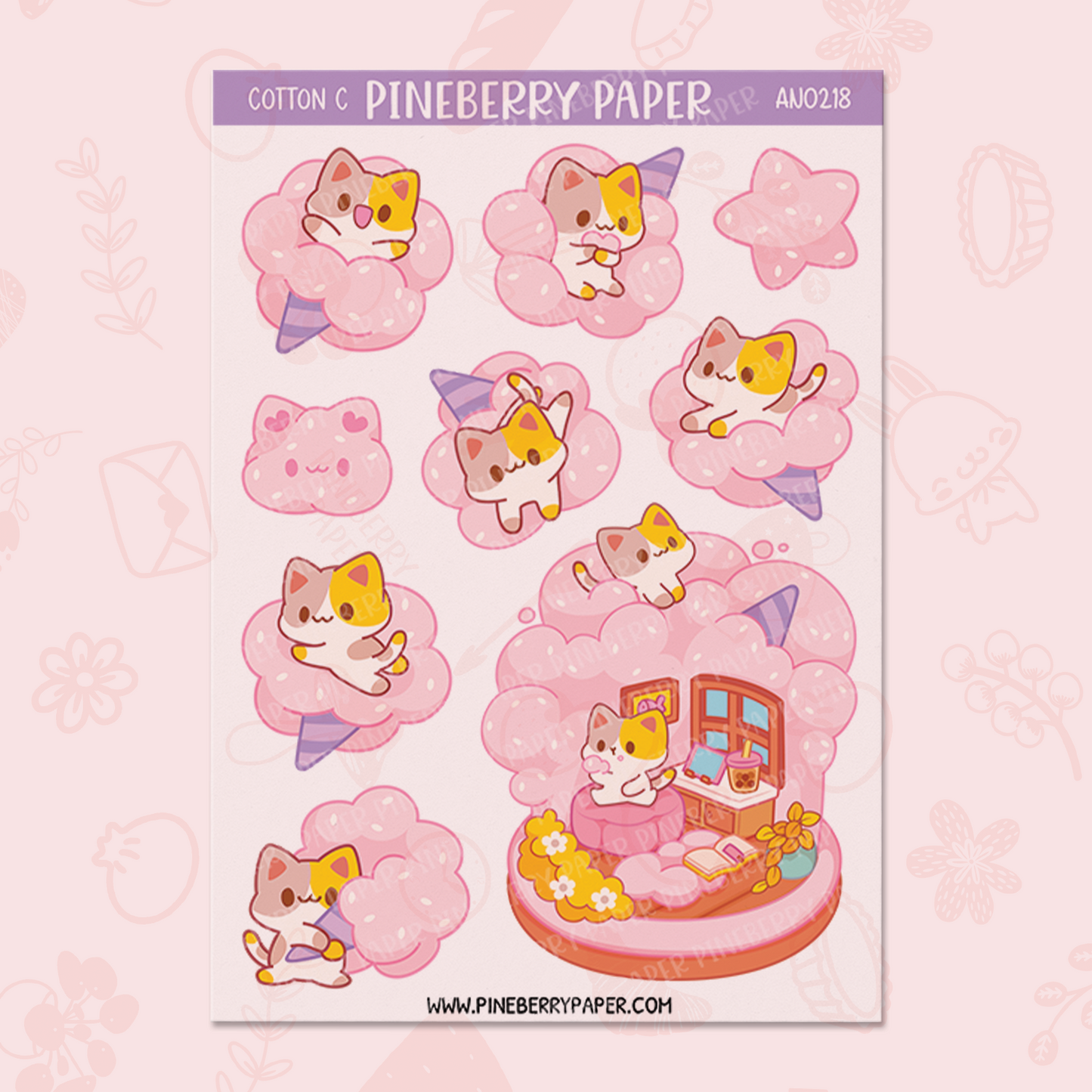 Cotton Candy Dog & Cat Set | AN0207 & AN0218 | Transparent Matte