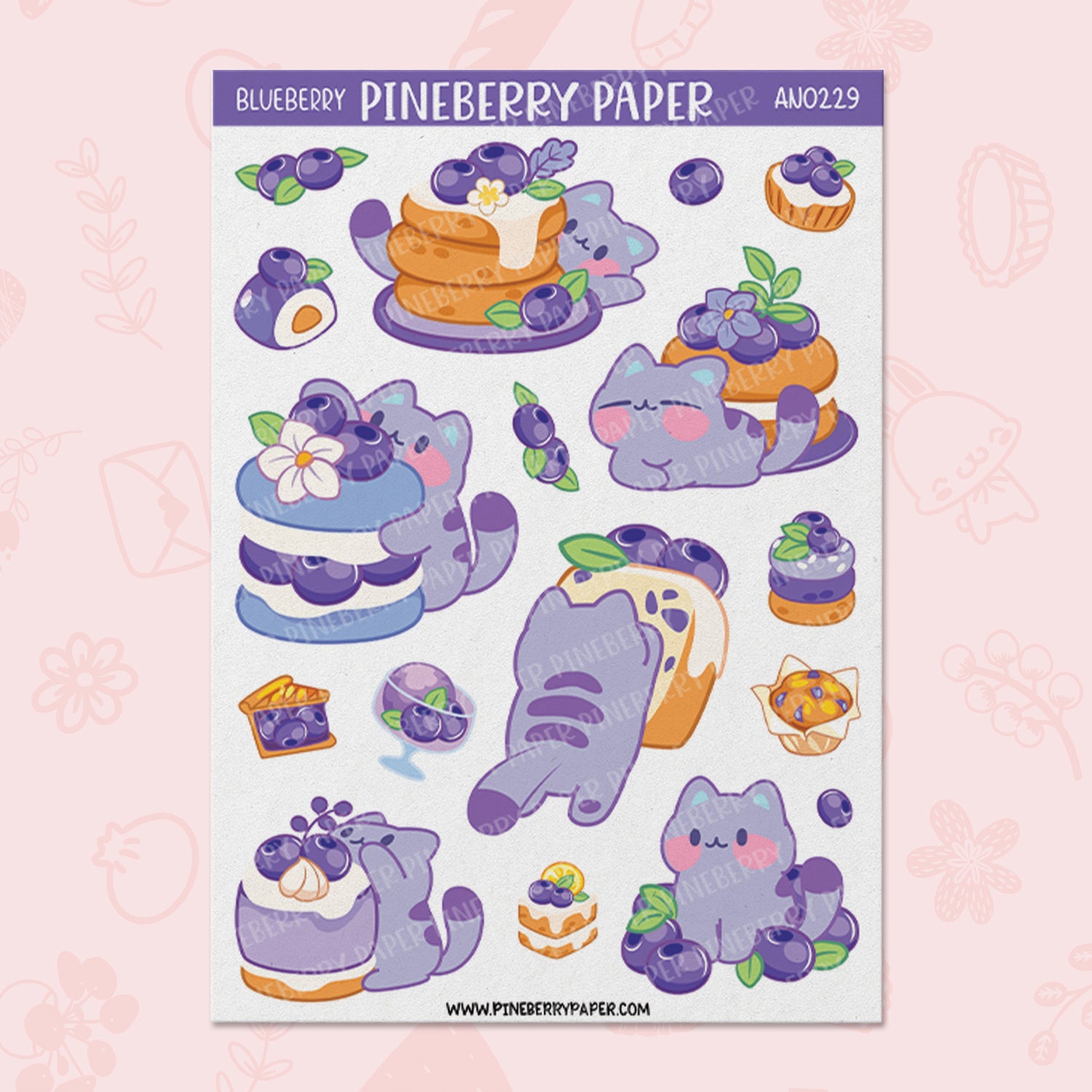 Blueberry Cat | AN0229 – Pineberry Paper