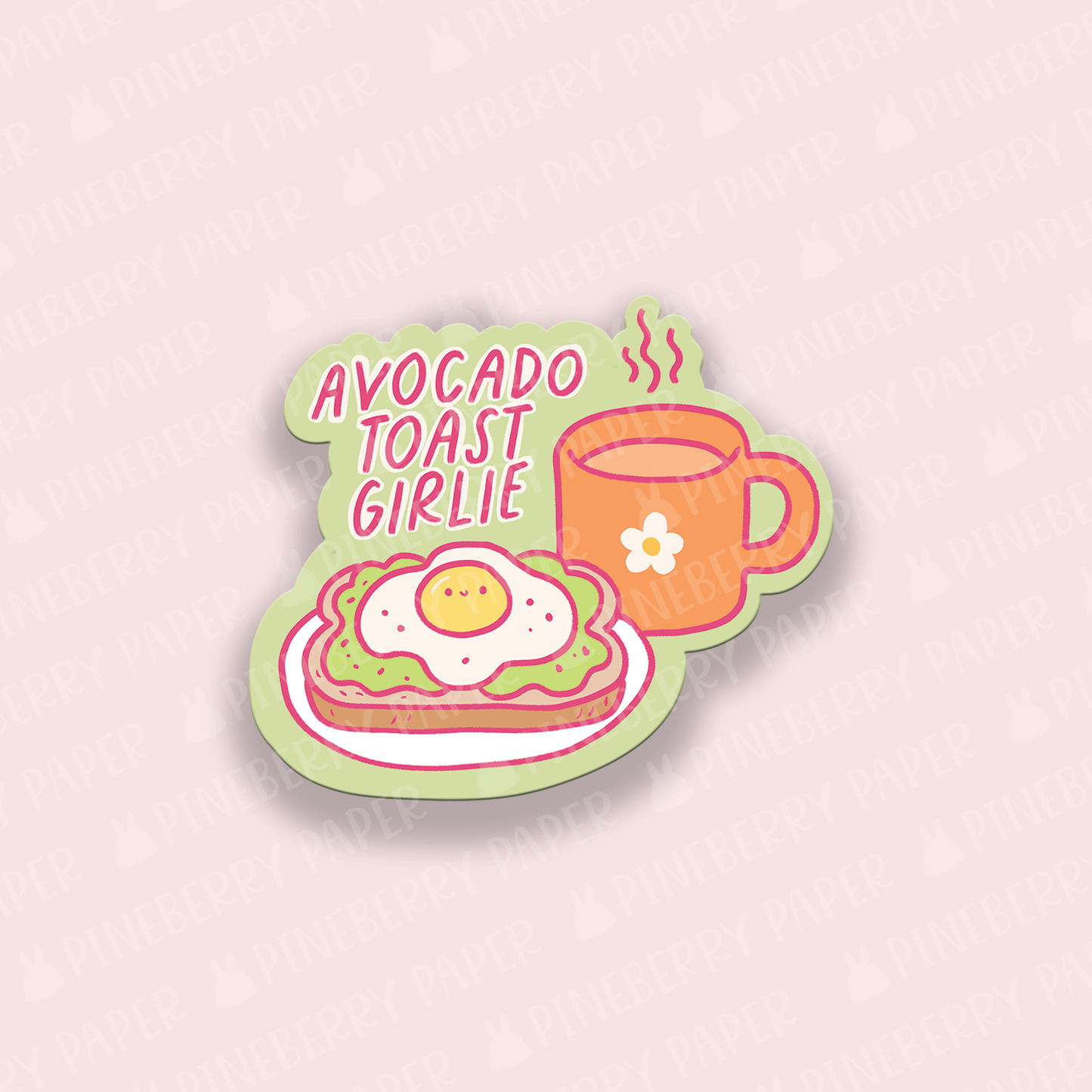 Avocado Toast Girlie Vinyl Sticker