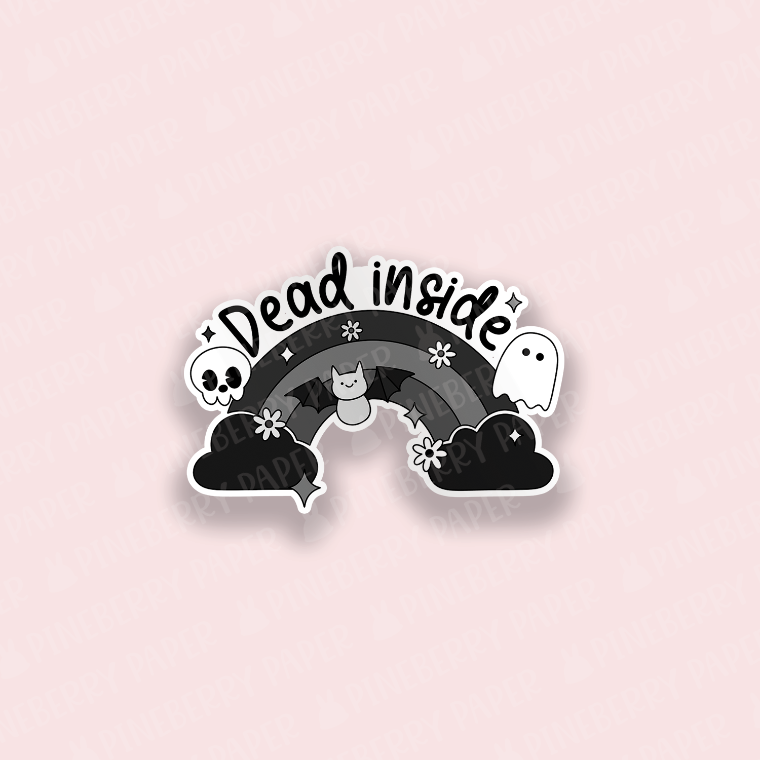Dead Inside Rainbow Vinyl Sticker – Pineberry Paper