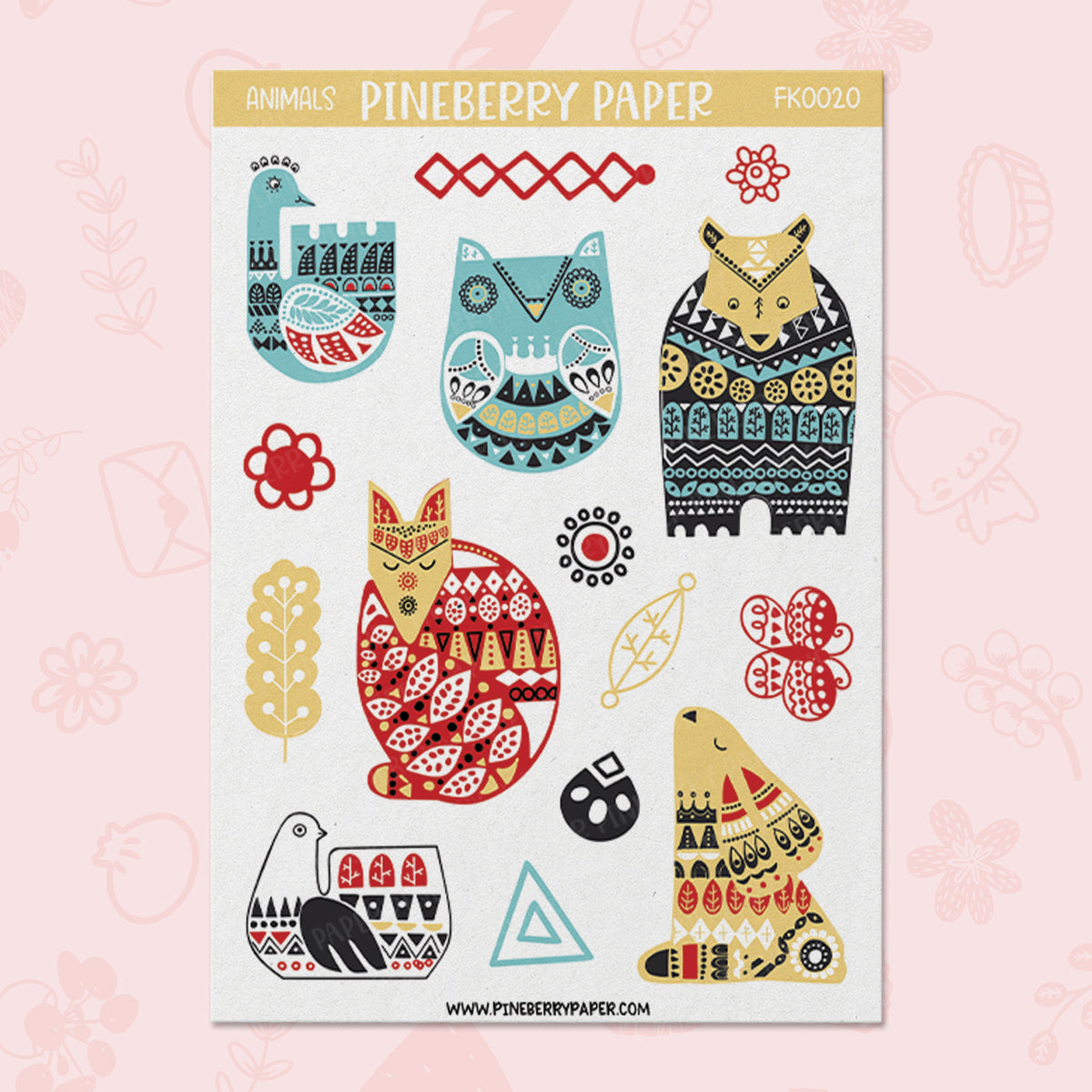 Yellow Blue Folk Animals | FK0020