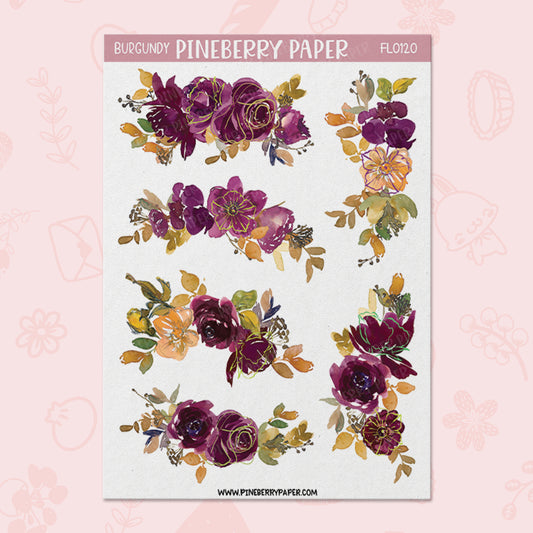 Burgundy Florals | FL0120