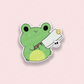 Frog with Knife Vinyl Sticker