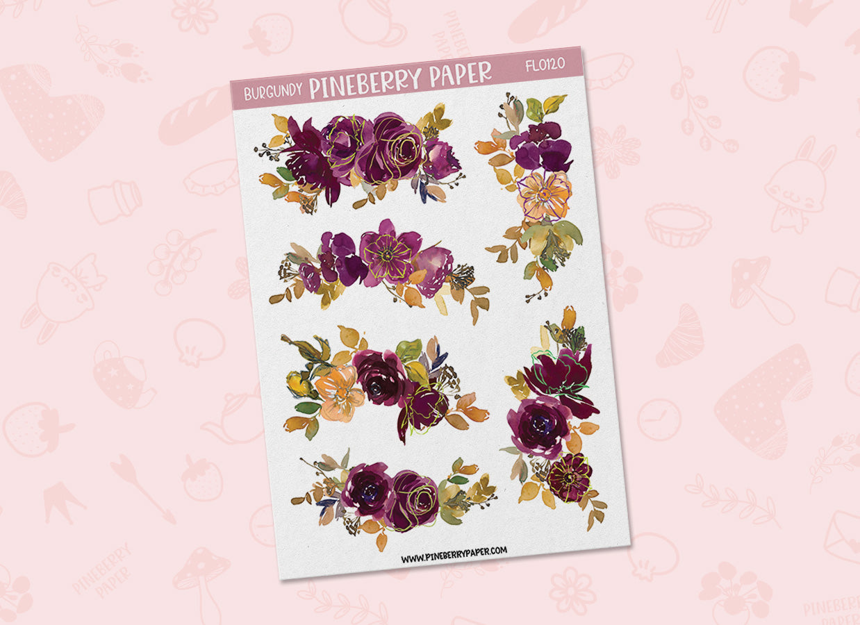 Burgundy Florals | FL0120
