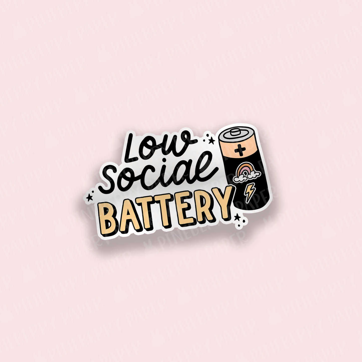 Low Social Battery Vinyl Sticker