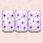 Purple Daisy Hearts Glass