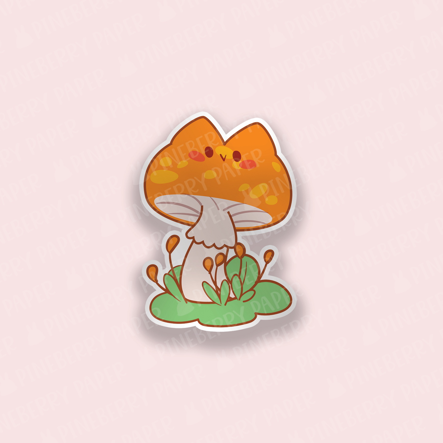 Mushroom Cat Vinyl Sticker
