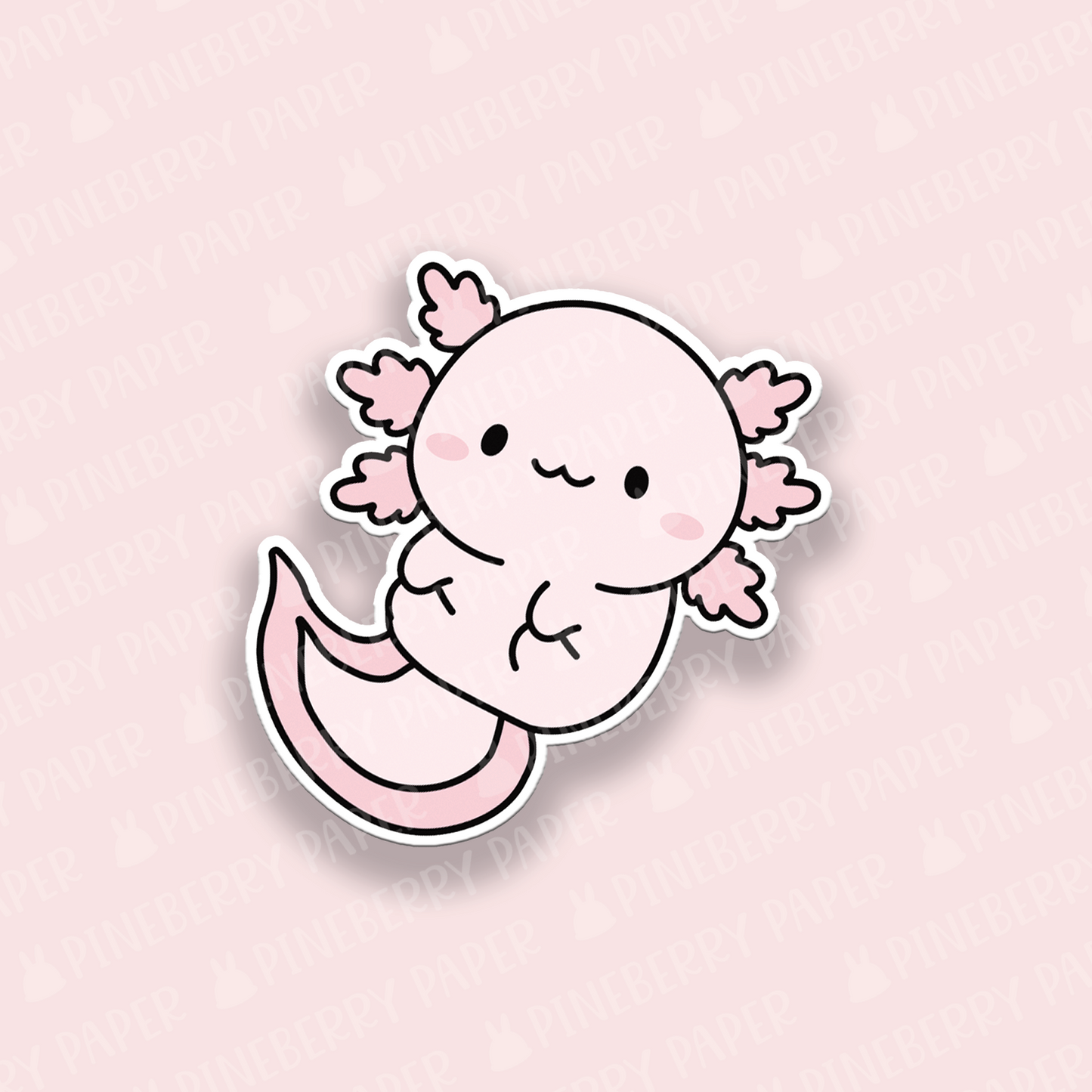 Pink Axolotl Vinyl Sticker