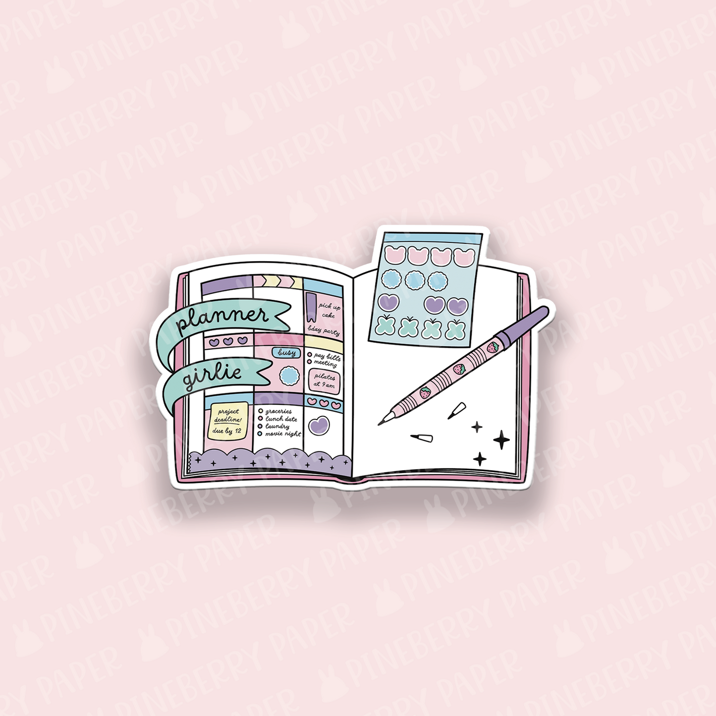 Planner Girlie Vinyl Sticker