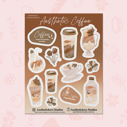 Aesthetic Coffee Stickers by Aesthetickers Studios