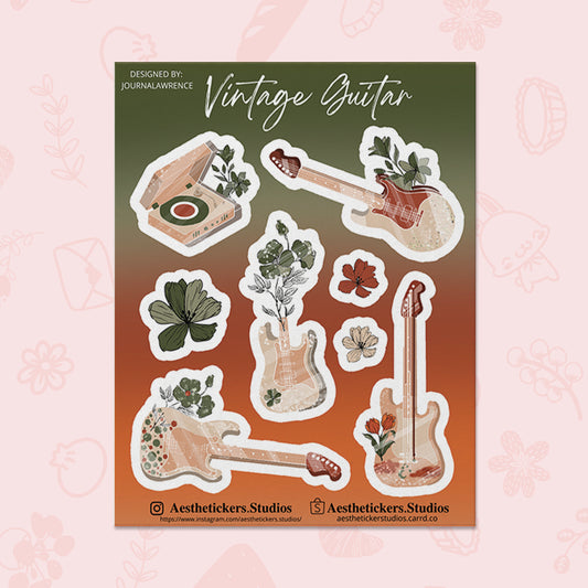 Vintage Guitar Stickers | Aesthetickers Studios