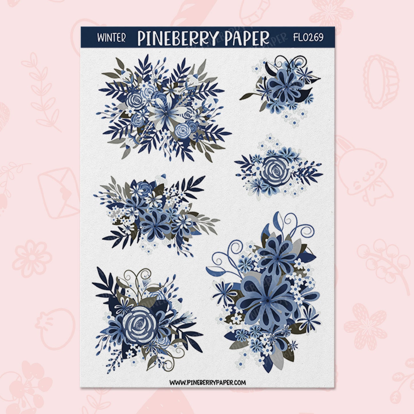 Winter Blue Florals | FL0269