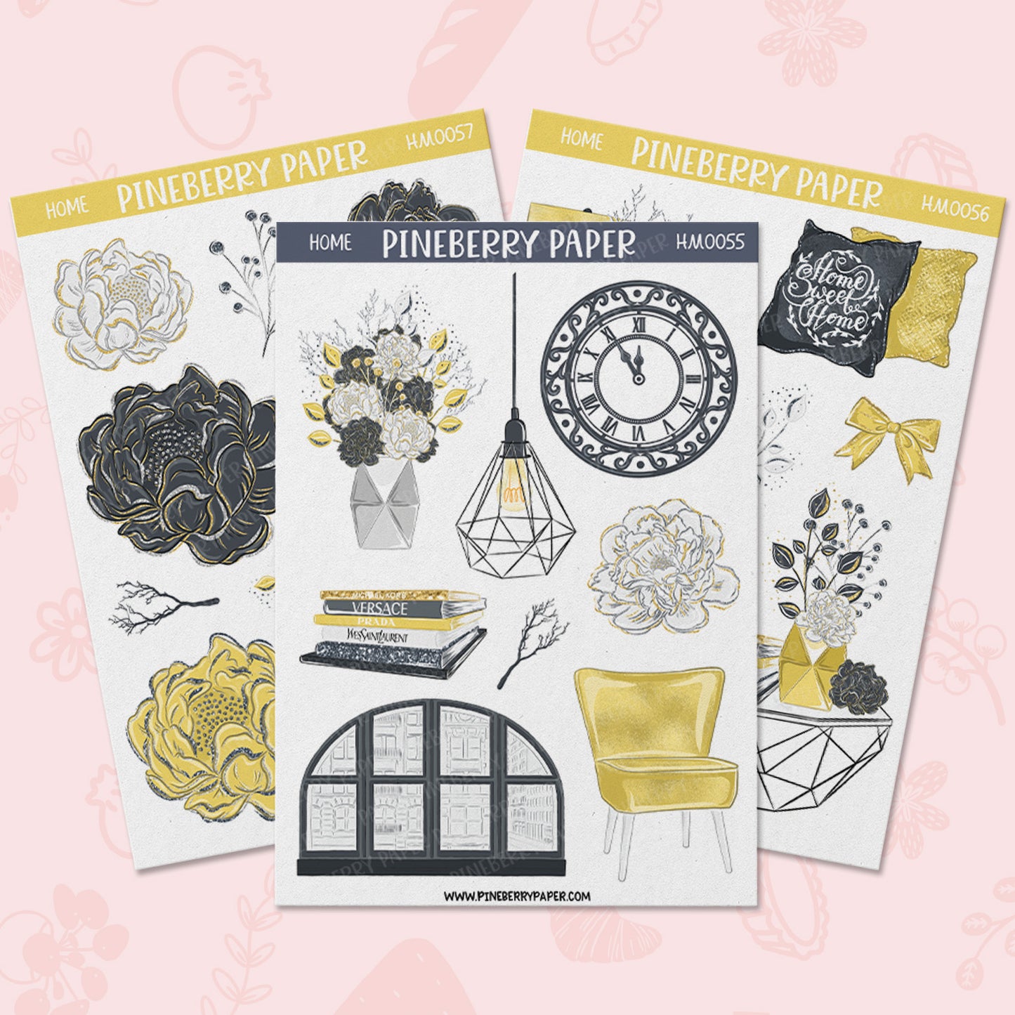 Yellow/Black Home Decor | HM0055 | HM0056 | HM0057