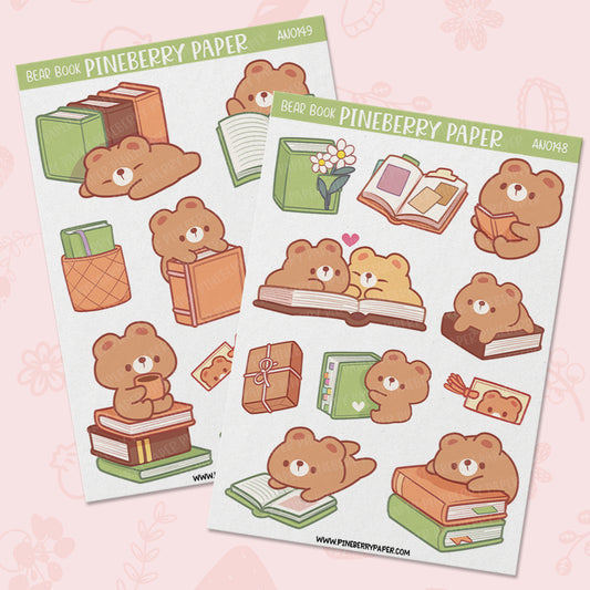 Book Bear Set | AN0148 & AN0149 | Transparent Matte