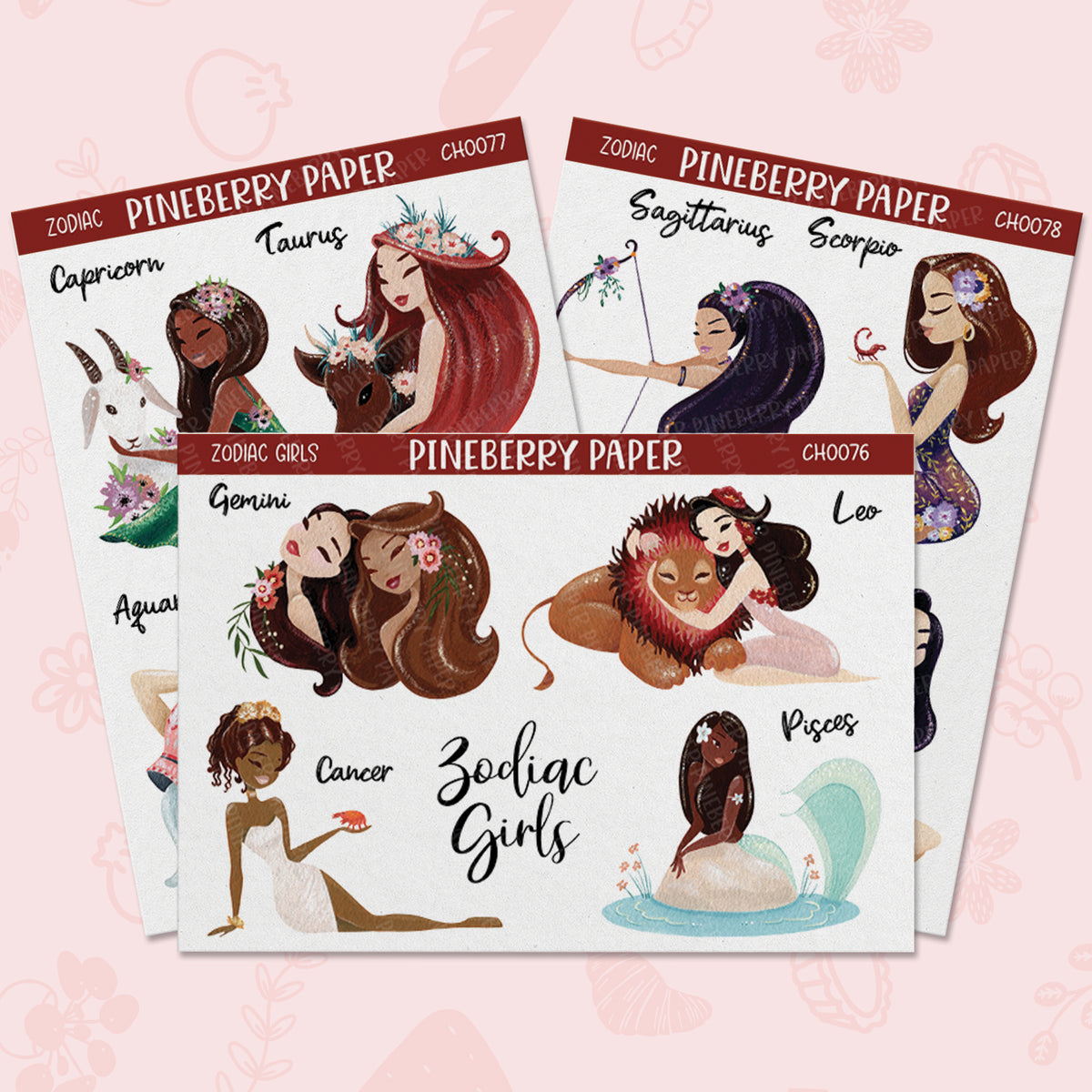 Zodiac Girls Set | CH0076 | CH0077 | CH0078 | Transparent Matte Material