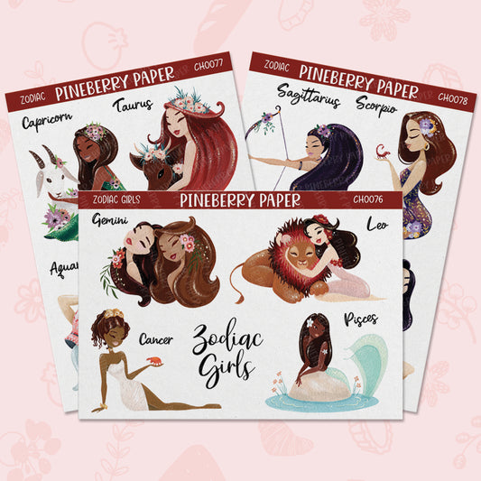Zodiac Girls Set | CH0076 | CH0077 | CH0078 | Transparent Matte Material