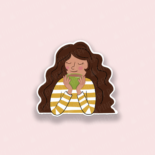 Tea Girl Vinyl Sticker