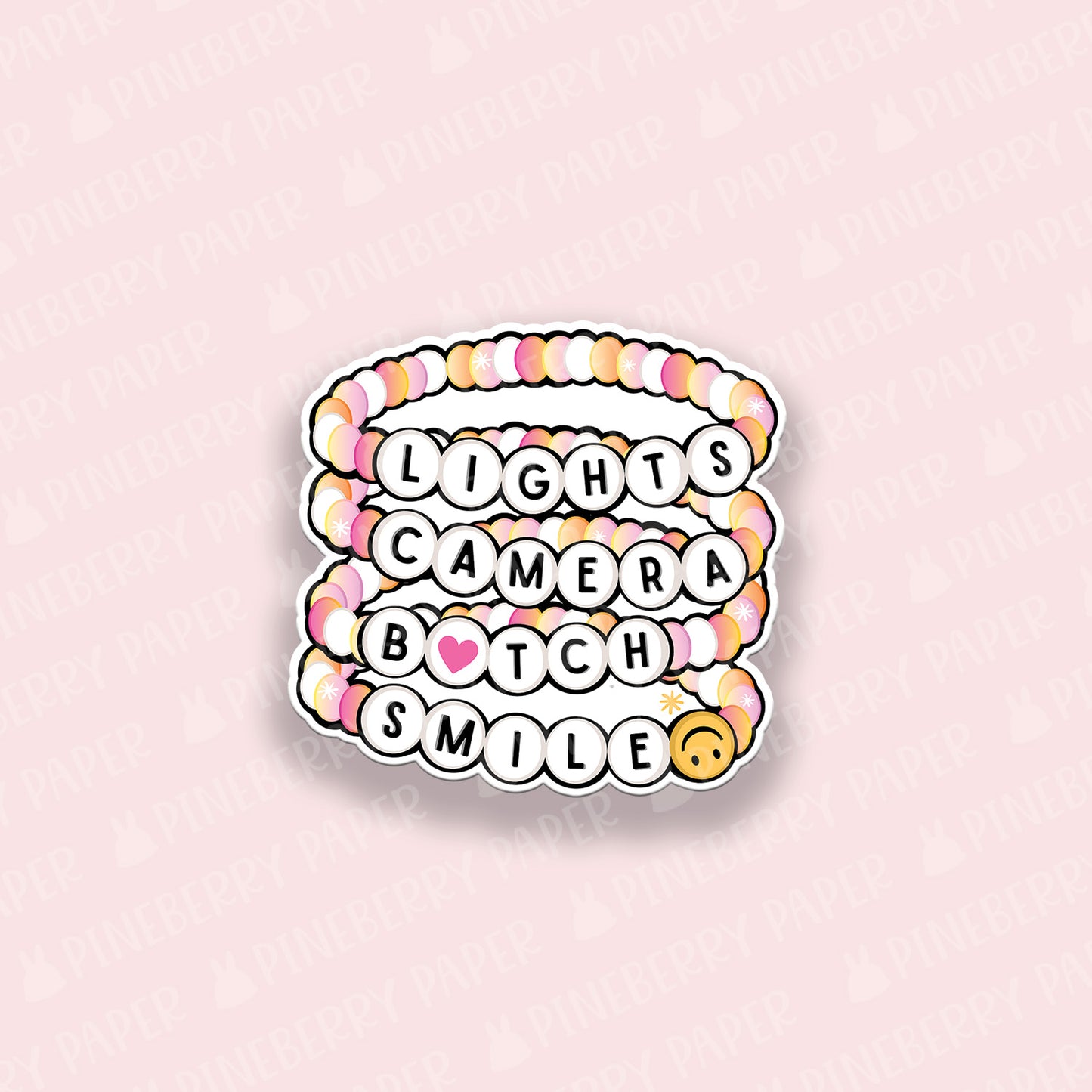 ICDIWABH Lights Camera Smile Bracelet Vinyl Sticker