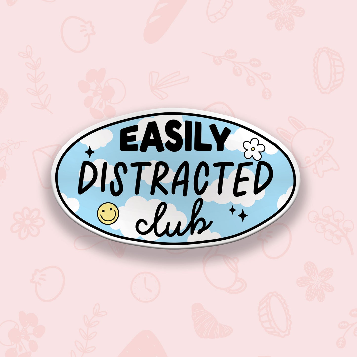 Easily Distracted Club Vinyl Sticker