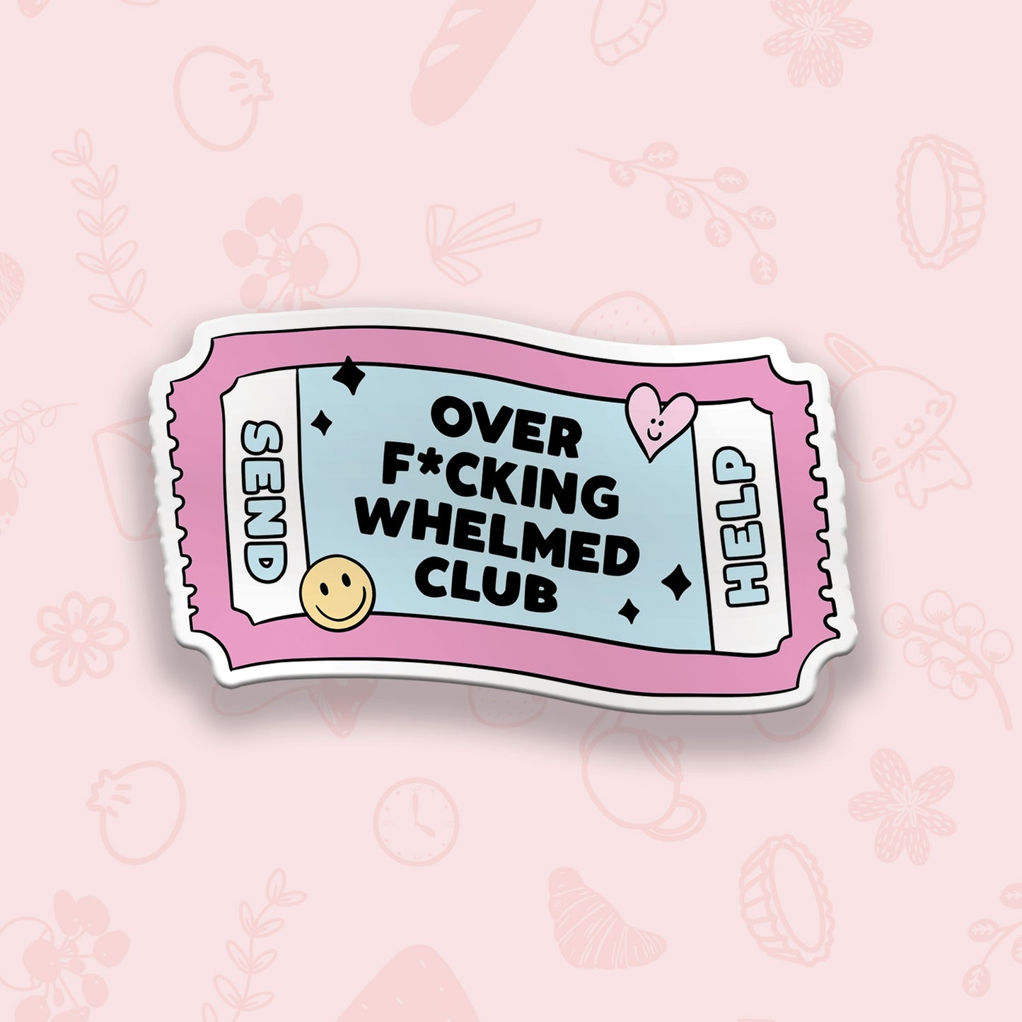 Over F* Whelmed Club Vinyl Sticker