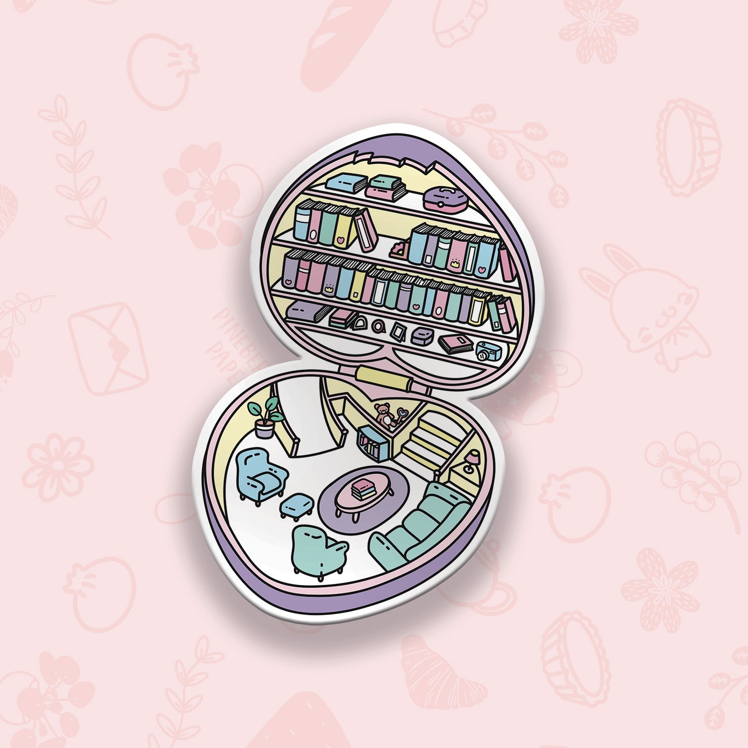 Sticker Mini Library Pocket Library Vinyl Sticker – Pineberry Paper