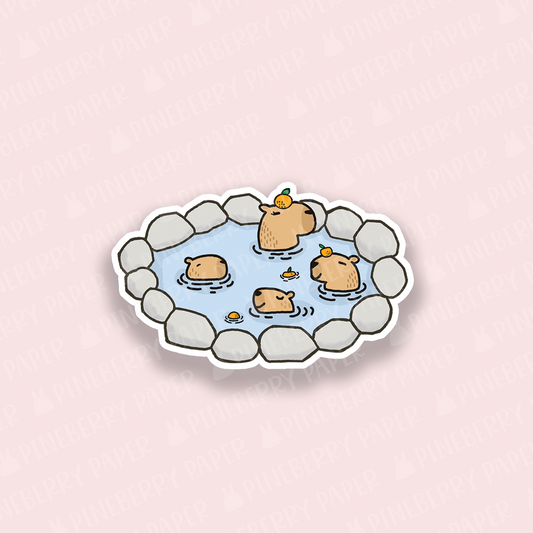 Capybara Bath Vinyl Sticker