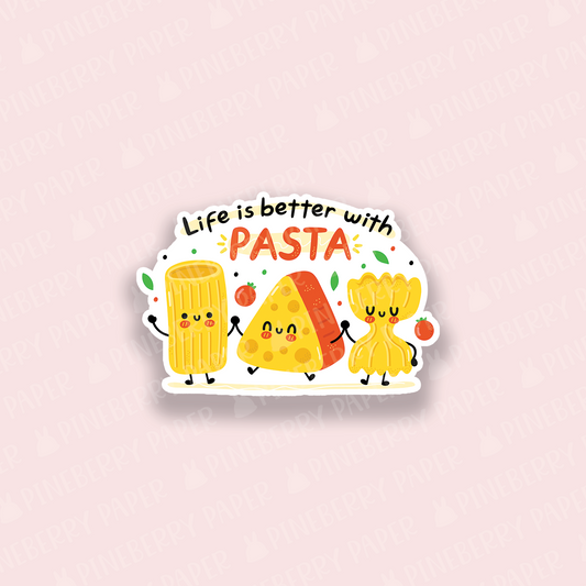 Life is Better With Pasta Vinyl Sticker