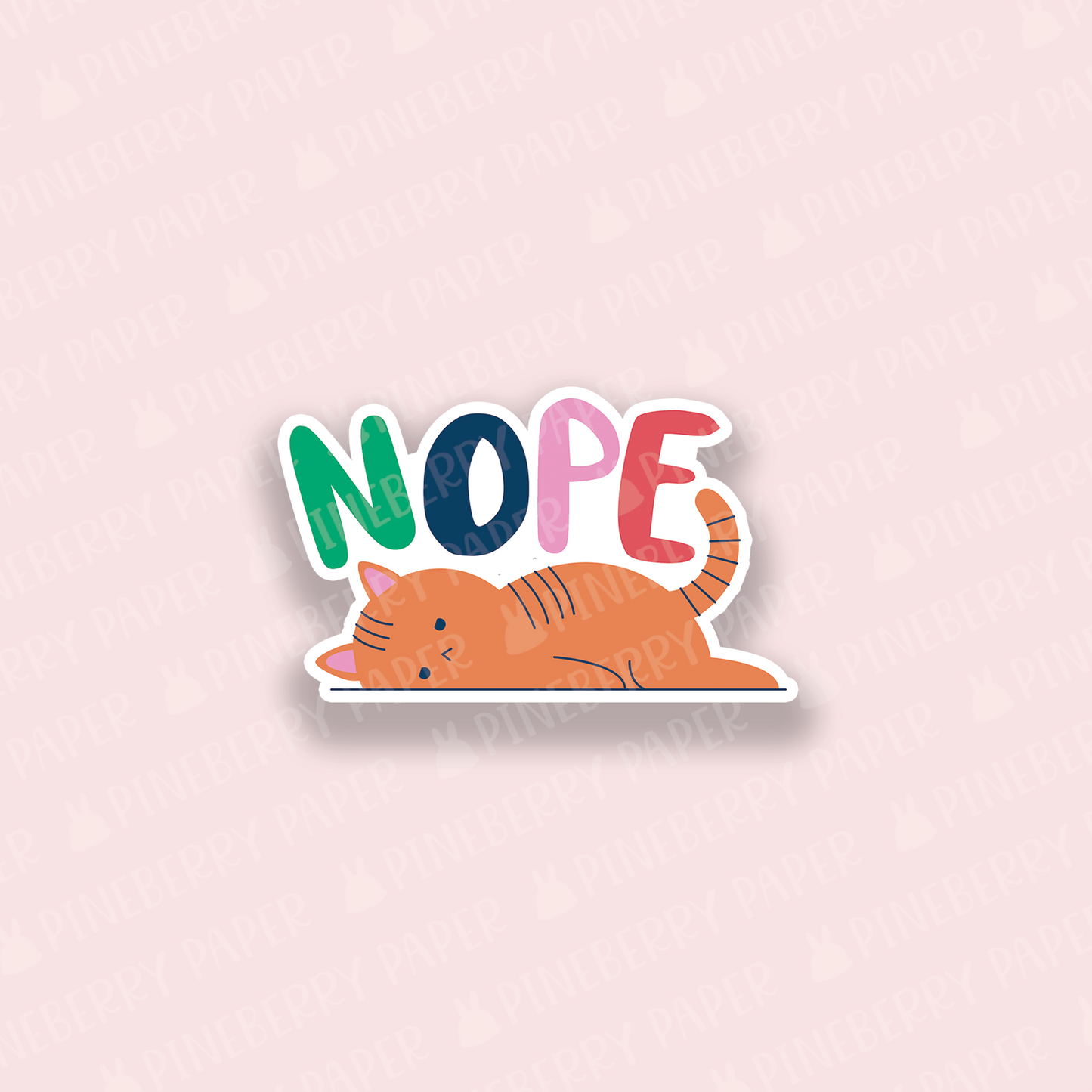 Nope Cat Vinyl Sticker