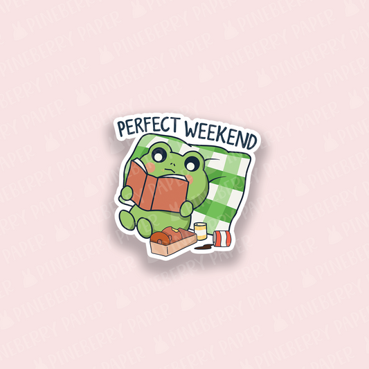 Perfect Weekend Frog Vinyl Sticker