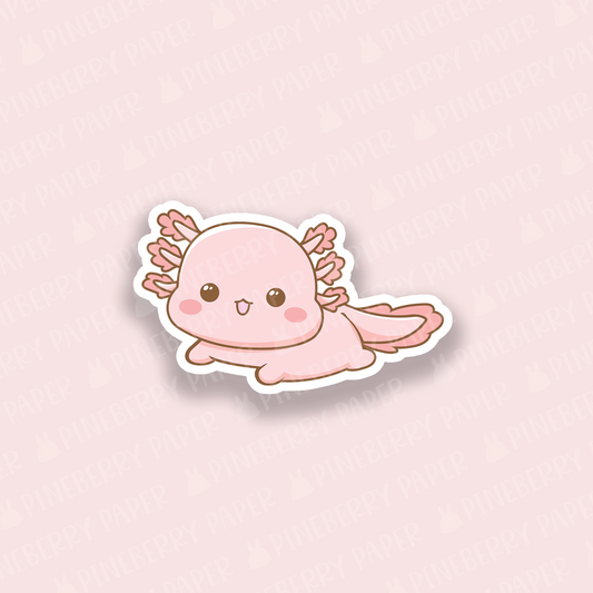 Pink Axolotl Vinyl Sticker