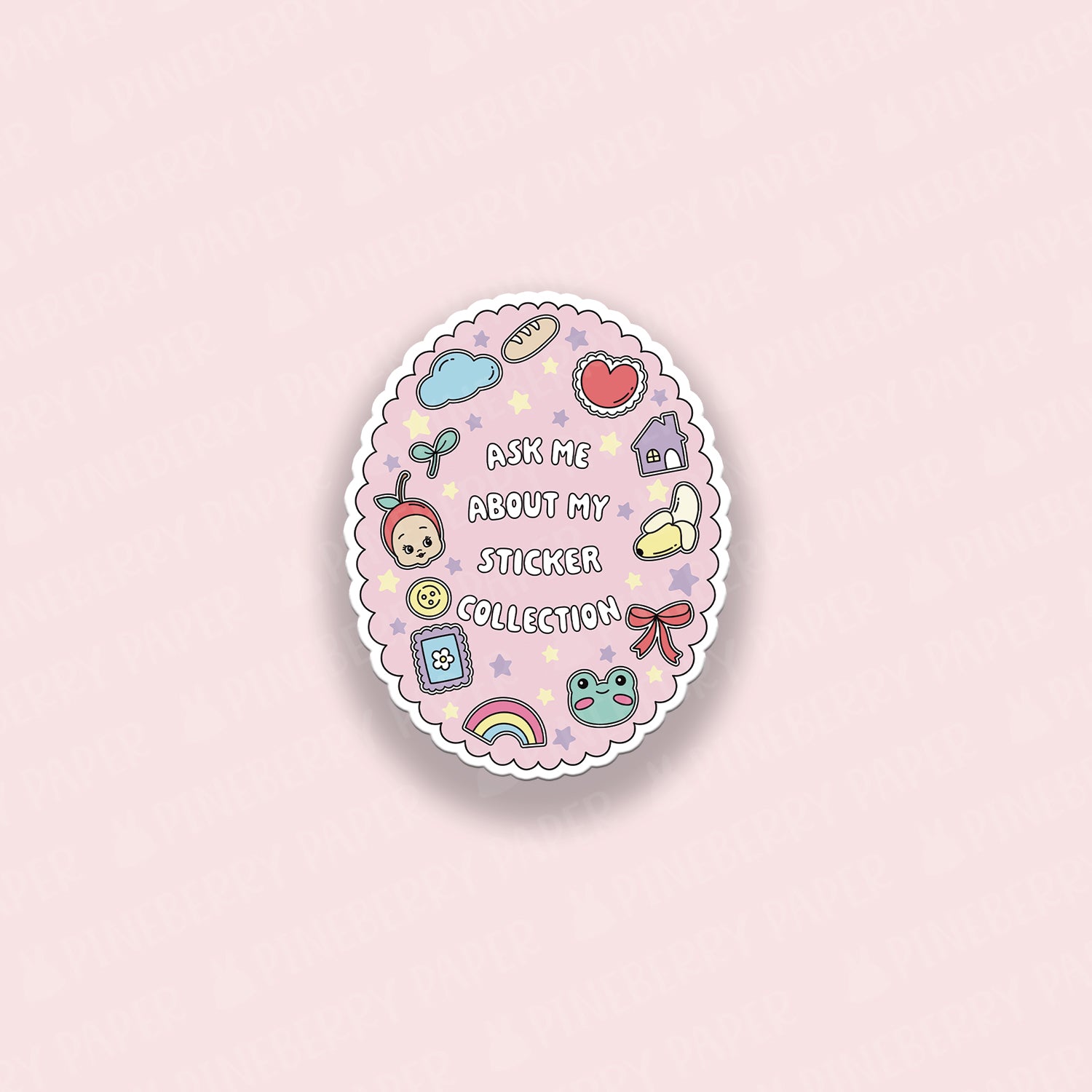 Ask Me About My Sticker Collection Vinyl Sticker – Pineberry Paper