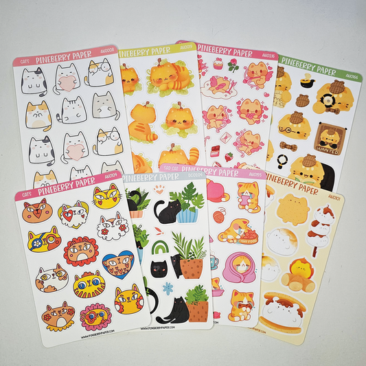 Cat Sticker Bundle | 8 sheets