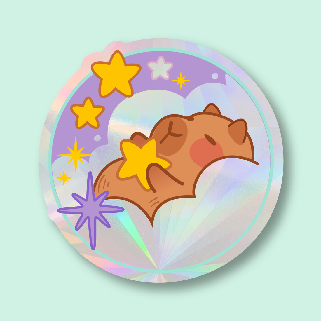 Capybara Sleeping Suncatcher Window Sticker | SC027 – Pineberry Paper