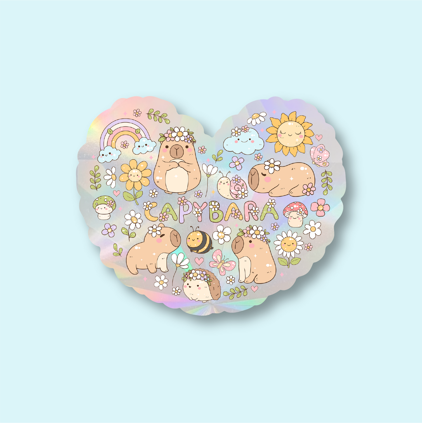 Capybara Love Window Suncatcher Window Sticker