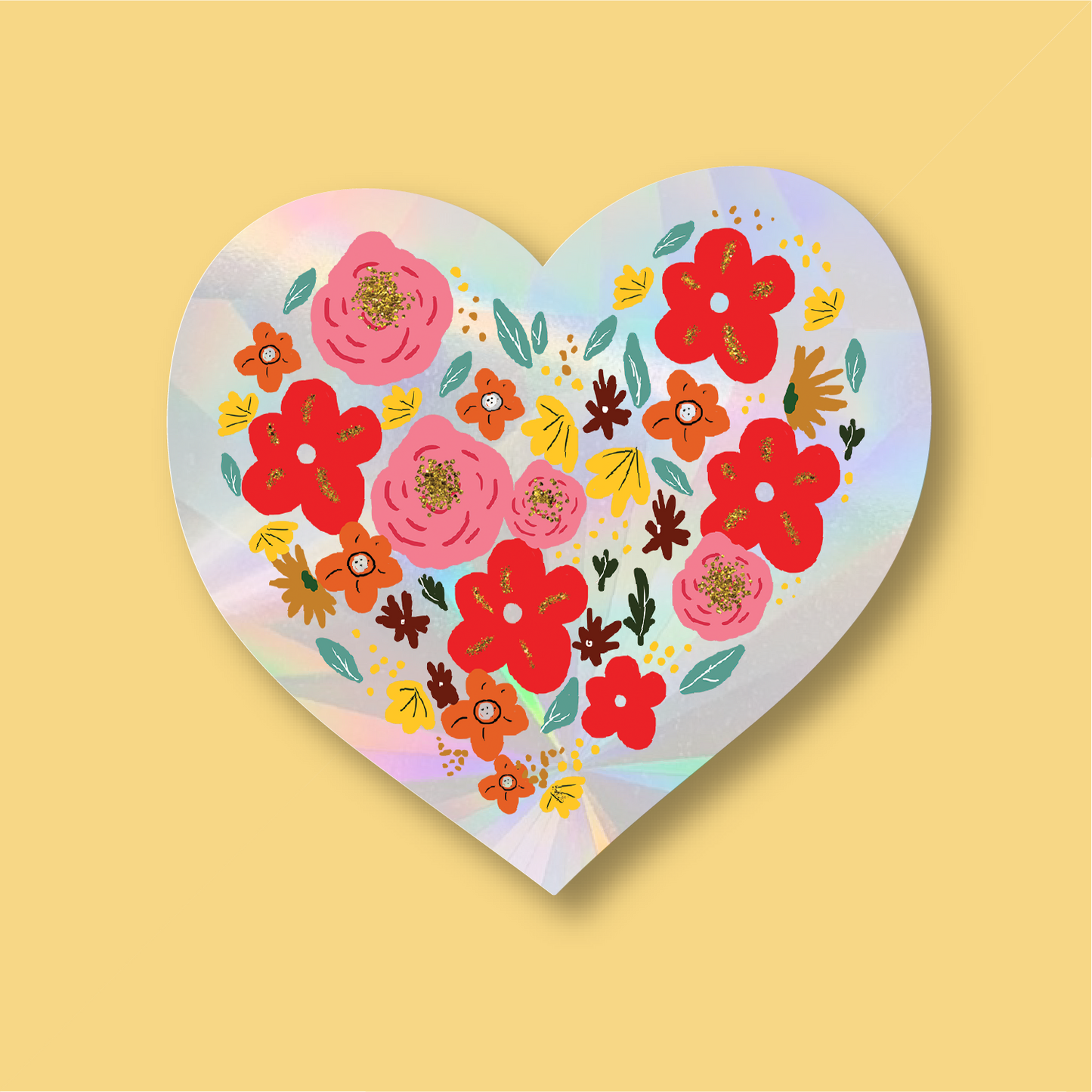 Floral Heart Suncatcher Window Sticker