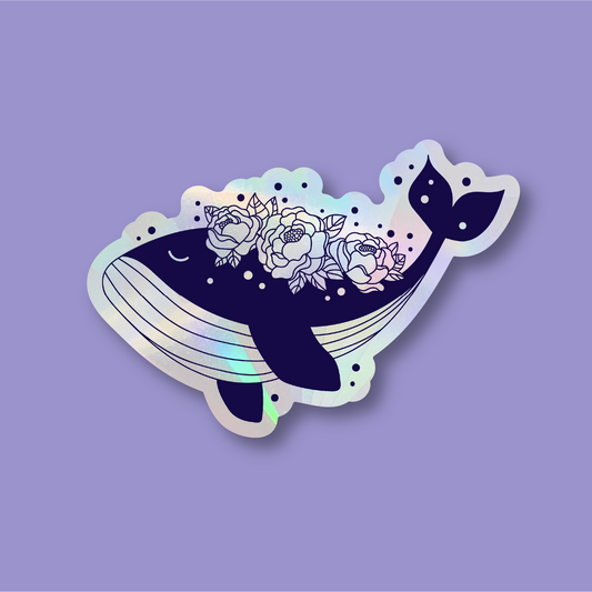 Floral Whale Window Suncatcher Window Sticker