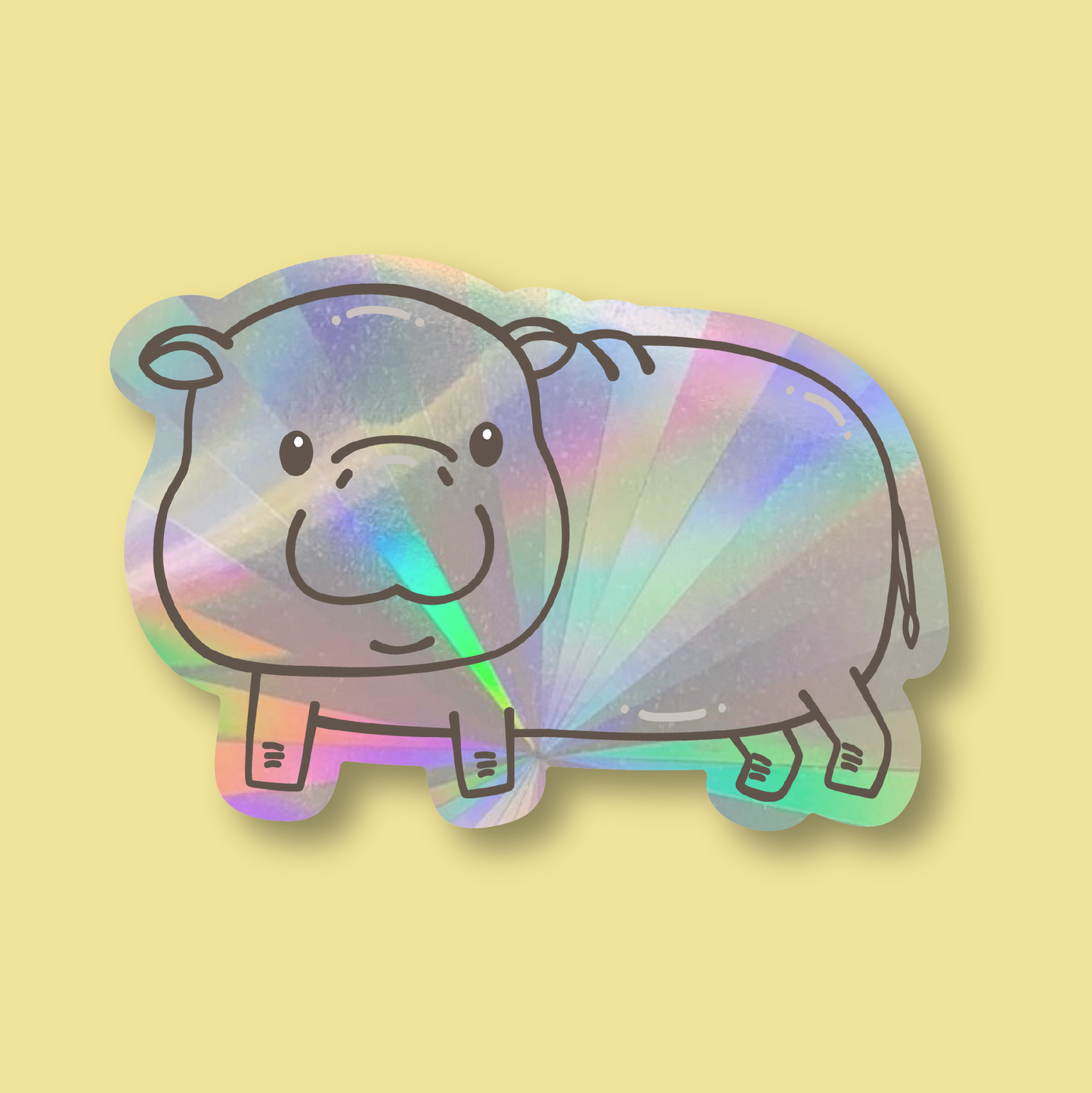 Moo Deng Hippo Suncatcher Window Sticker