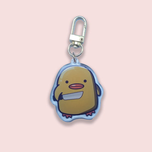 Duck with Knife Keychain