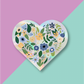 Blue & Yellow Floral Heart Suncatcher Window Sticker