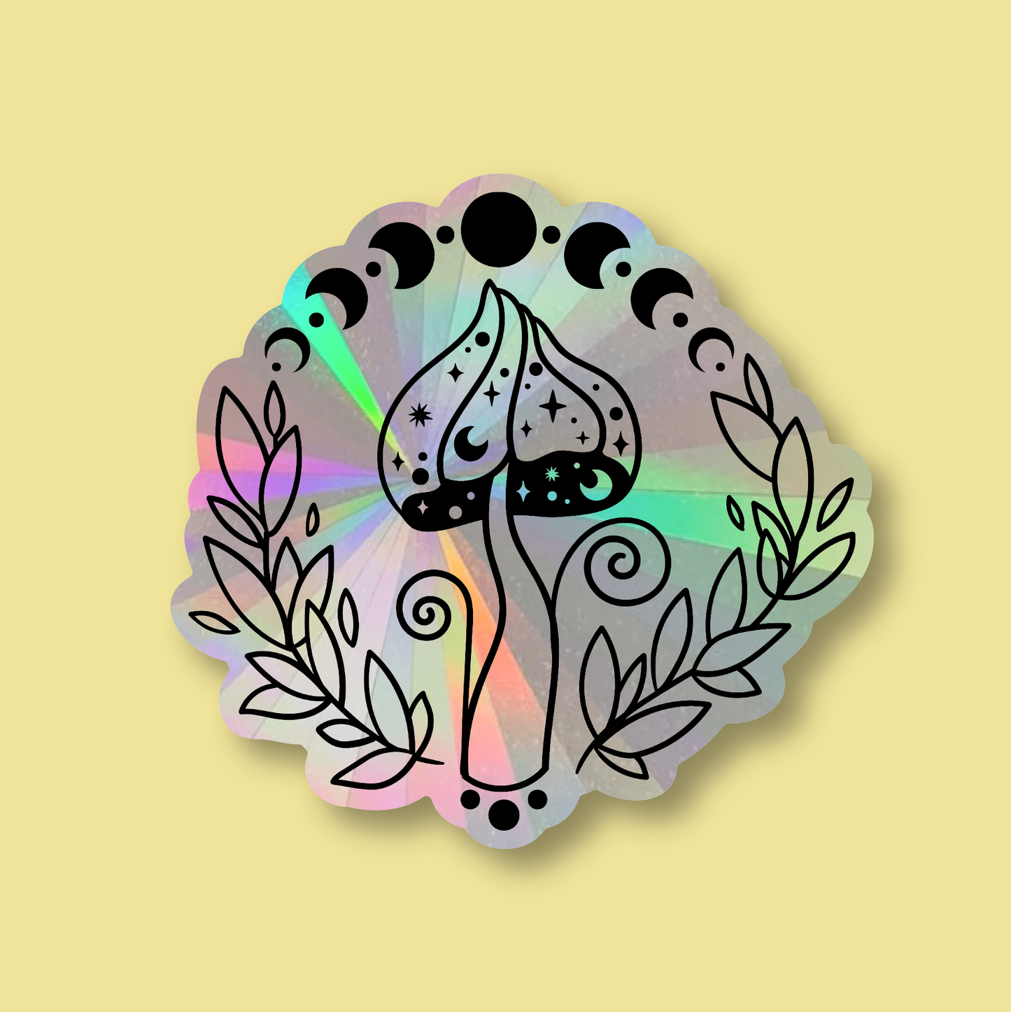 Moon Mushroom Suncatcher Window Sticker