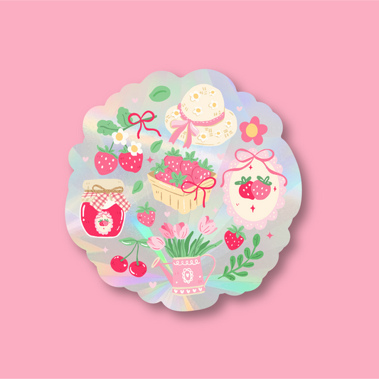 Strawberries Window Suncatcher Window Sticker