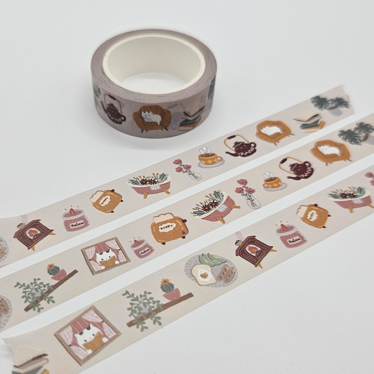 Cozy Cat Home Washi Tape | 15mm x 10m